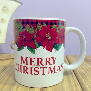 Flomo Merry Christmas Poinsettias Design Holidays Coffee Mug Collectible Cup !!